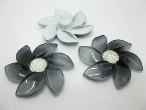 20Pcs Black Flower Hairclip Jewelry Finding Beads 6cm - Click Image to Close