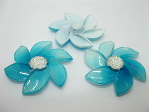 20Pcs Blue Flower Hairclip Jewelry Finding Beads 6cm - Click Image to Close