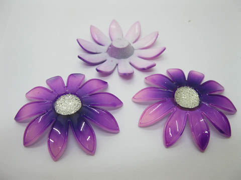 20Pcs Purple Blossom Sunflower Hairclip Jewelry Finding Beads - Click Image to Close