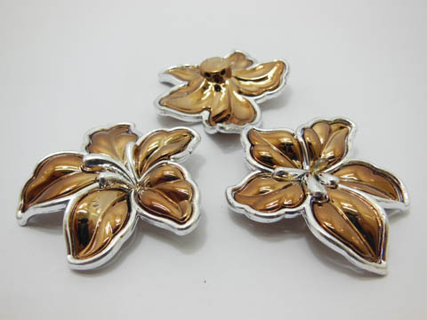30Pcs Coffee Flower Hairclip Jewelry Finding Beads 5.5x5cm - Click Image to Close