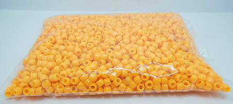 2100 Plastic Deep Yellow Barrel Pony Beads 6x8mm - Click Image to Close