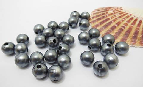 1000 Light Grey Round Simulate Pearl Beads 10mm - Click Image to Close