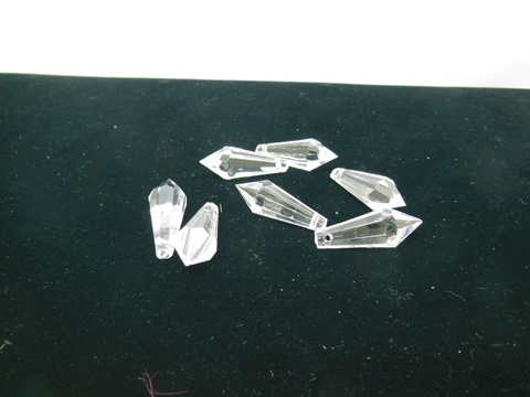 490 Clear Faceted Bead Pendant Jewellery Finding 30x9mm - Click Image to Close