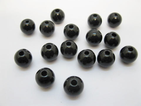 850 Black Round Simulate Pearl Loose Beads 10mm - Click Image to Close