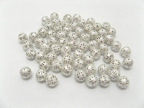 500 Silver Plated Filigree Spacer Beads 8mm ac-sp229 500 Silver Plated Filigree Spacer Beads 8mm ac-sp229