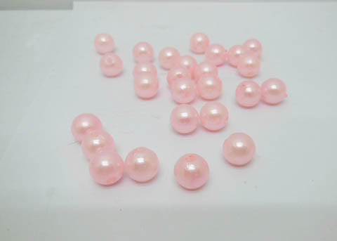 500 Pink 10mm Round Simulate Pearl Beads - Click Image to Close