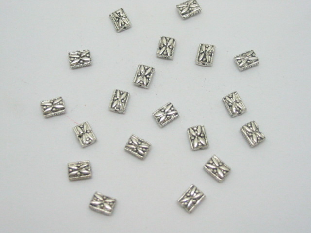500 pcs metal Rectangle cross space beads - Click Image to Close