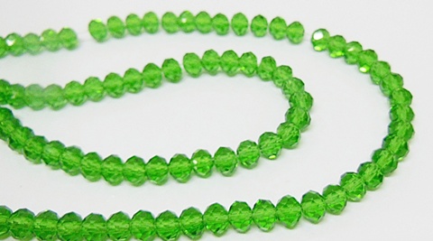 10Strand x 100Pcs Green Rondelle Faceted Crystal Beads 6mm - Click Image to Close