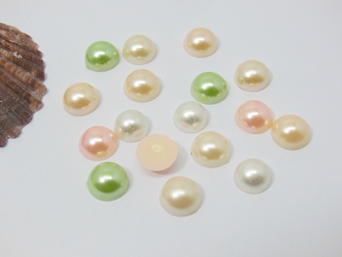 950Pcs Semi-Circle Simulated Pearl Bead Flatback Mixed Color - Click Image to Close