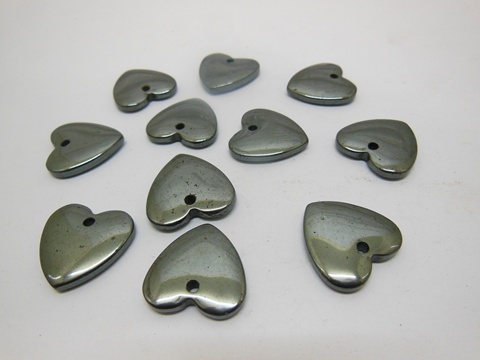 98 Fashion Hematite Love Heart Pendants Wholesale - Click Image to Close