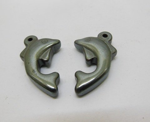 98 New Fashion Hematite Dolphin Pendants Wholesale - Click Image to Close