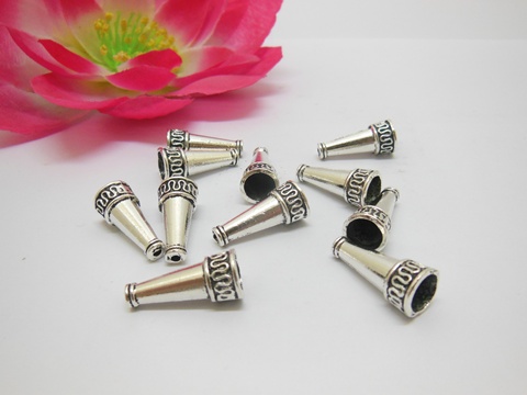 100Pcs Metal Trumpet Shape Spacer Beads 22mm - Click Image to Close