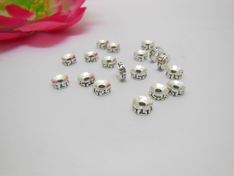 100Pcs Rondelle Spacers Beads Jewellery Finding Accessory 8mm DI - Click Image to Close