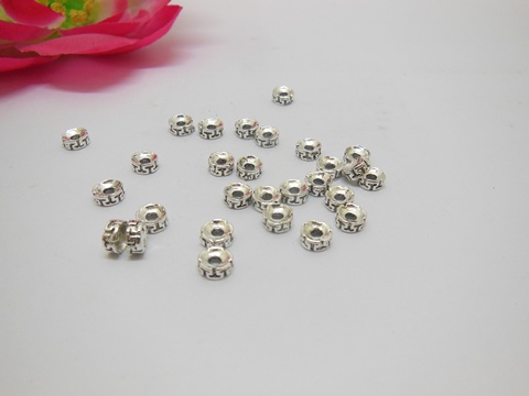 100Pcs Rondelle Spacers Beads Jewellery Finding Accessory 6mm DI - Click Image to Close