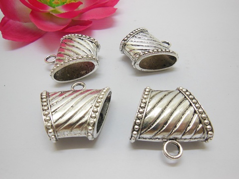 40Pcs New Charms Stripe Hollow Alloy Beads Pendants - Click Image to Close