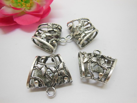 40Pcs New Charms Butterfly Hollow Alloy Beads Pendants - Click Image to Close