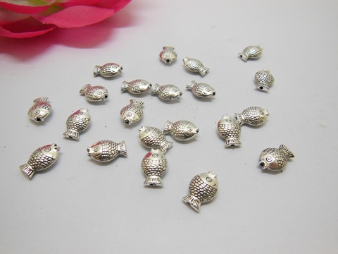 100Pcs Fish Shape Carved Spacer Beads Jewellery Finding - Click Image to Close