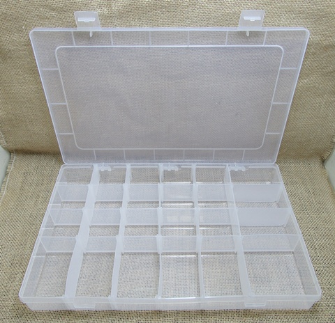 1X Beads Storage 24 compartment Organizer Tray with lid - Click Image to Close