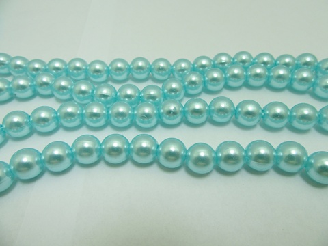 1000 Blue 10mm Round Simulate Pearl Beads - Click Image to Close