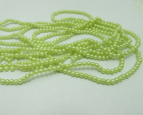 18000 Light Green 4mm Round Simulate Pearl Beads - Click Image to Close