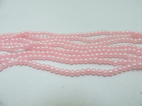 18000 Pink 4mm Round Simulate Pearl Beads - Click Image to Close