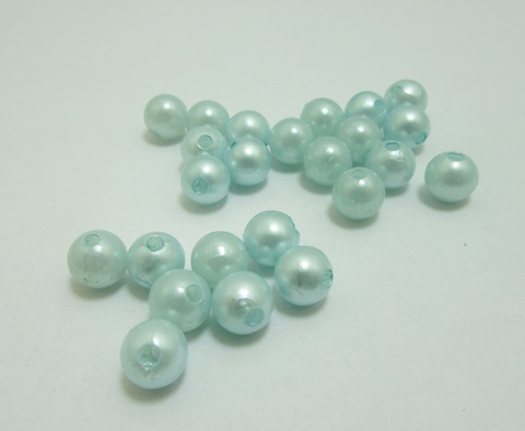 500 Blue Round Simulate Pearl Loose Beads 10mm - Click Image to Close