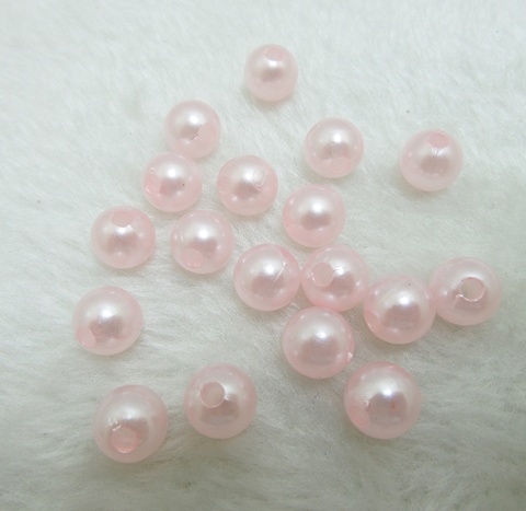 500 Pink Round Simulate Pearl Loose Beads 10mm - Click Image to Close