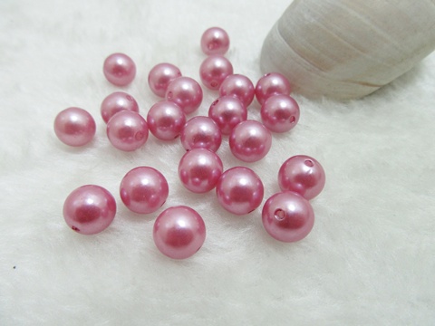 500 Purple Round Simulate Pearl Loose Beads 10mm - Click Image to Close