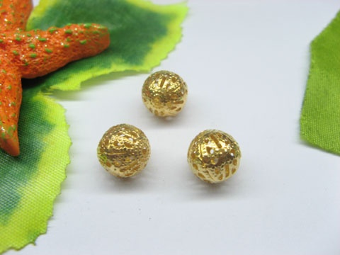 100pcs Gold Plated Filigree Spacer Beads 10mm - Click Image to Close
