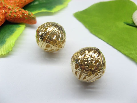 50pcs Gold Plated Filigree Spacer Beads 18mm - Click Image to Close