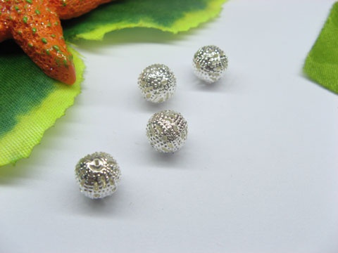 100pcs Silver Plated Filigree Spacer Beads 8mm - Click Image to Close