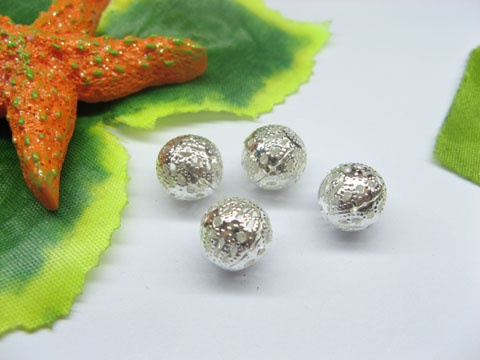 100pcs Silver Plated Filigree Spacer Beads 10mm - Click Image to Close