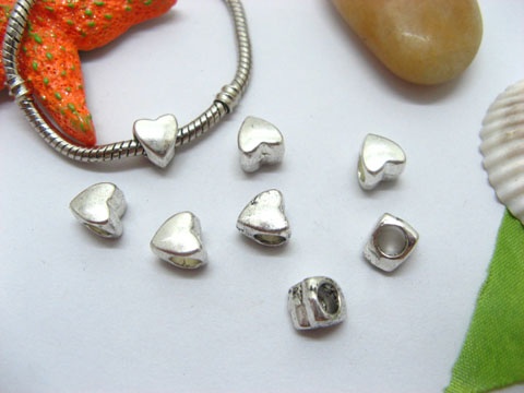 20pcs Tibetan Silver Heart European Beads Yw-pa-mb11 - Click Image to Close