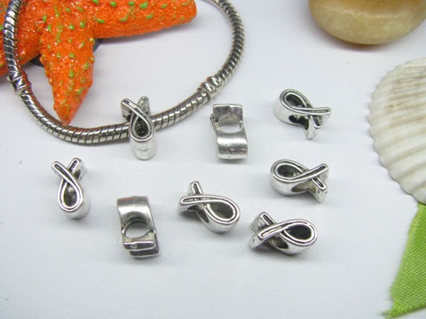 20pcs Tibetan Silver Ribbon Shape Beads Fit European Beads Yw-pa - Click Image to Close