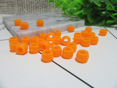 2000Pcs Orange Plastic Barrel Pony Beads 6x8mm be-p237 - Click Image to Close