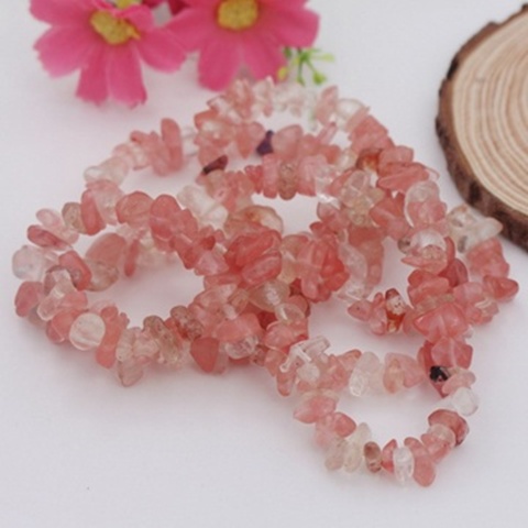 10Strands x 200pcs Cherry Quartz Gemstone Loose Chip Beads - Click Image to Close