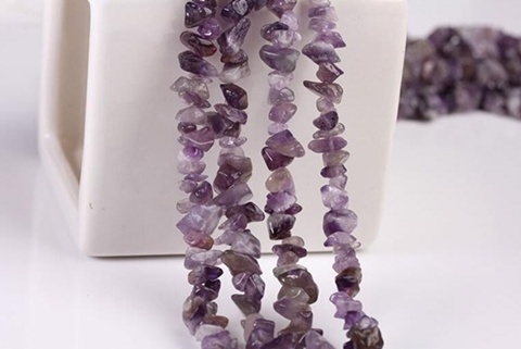 5Strands x 160pcs Amethyst Gemstone Tooth Loose Chip Beads - Click Image to Close