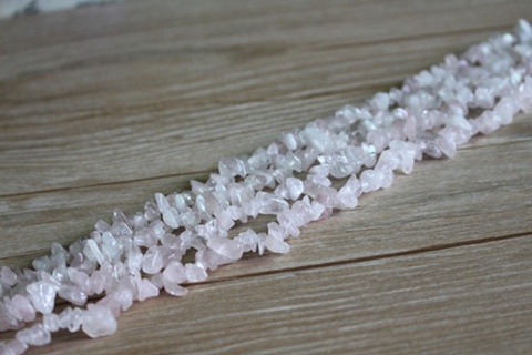 5Strands X 140Pcs Rose Quartz Chips Beads Jewelry Making - Click Image to Close