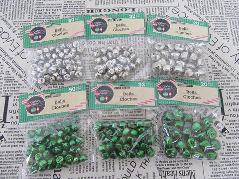 12Pkts Charms Ball Jingle Bell Beads Pendants 3Sizes Mixed - Click Image to Close