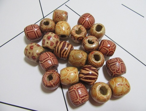 200 European Style Round Wooden Pony Beads DREADLOCK Hair Bead - Click Image to Close