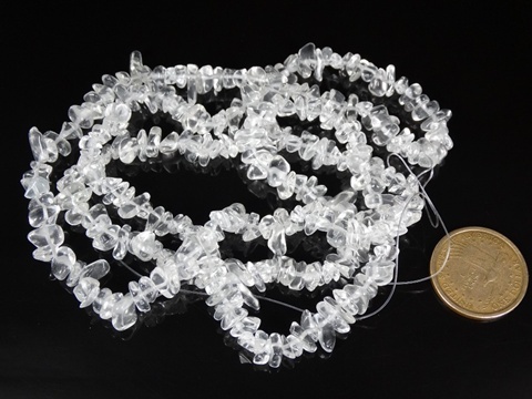 10Strands x 200Pcs Clear Quartz Gemstone Loose Chip Beads - Click Image to Close