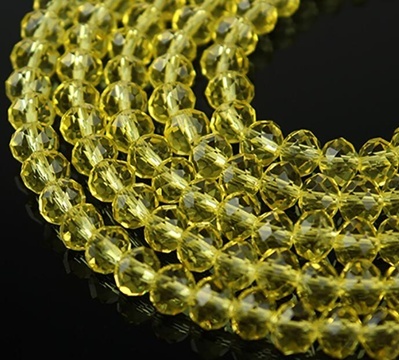 10Strand x 72Pcs Yellow Rondelle Faceted Crystal Beads 8mm - Click Image to Close