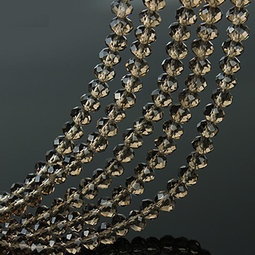 10Strand x 72Pcs Gray Rondelle Faceted Crystal Beads 8mm - Click Image to Close