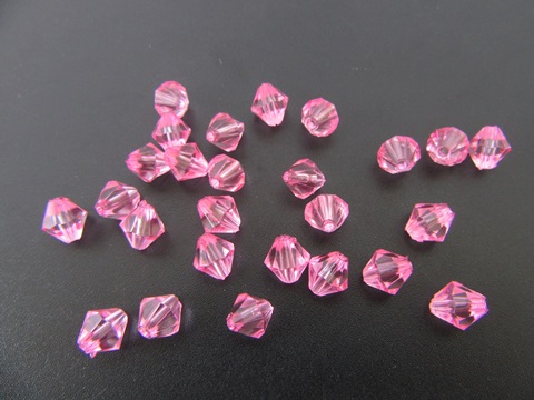 2700 Pink Faceted Bicone Beads Jewellery Finding 8mm - Click Image to Close