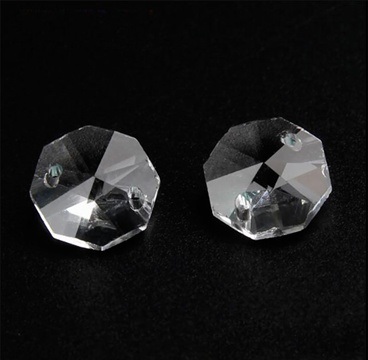 100 Clear Crystal Faceted Double-Hole Suncatcher Beads 10mm - Click Image to Close