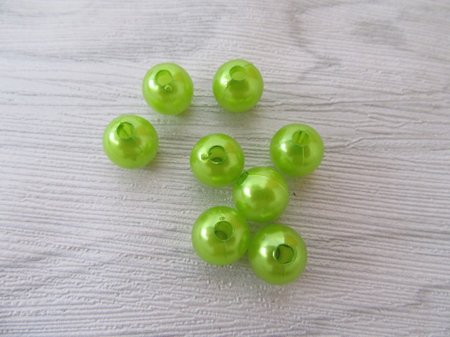 1000 Green 10mm Round Simulate Pearl Beads - Click Image to Close