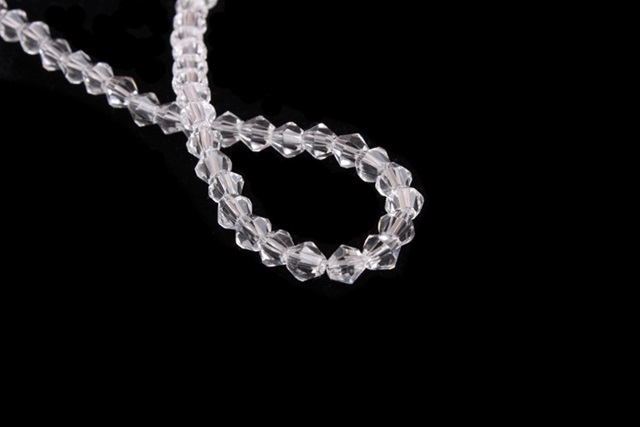 50Strand x 115Pcs Transparent Clear Faceted Crystal Beads 4mm - Click Image to Close
