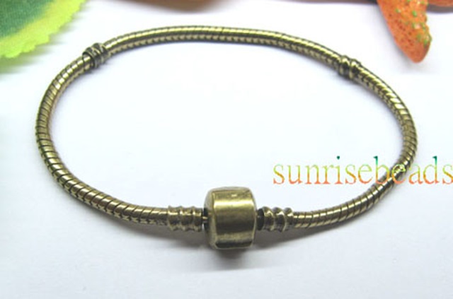 5Pcs Antique Bronze Bracelet Fit European Beads 20cm - Click Image to Close