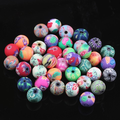 500 Fancy 6mm Polymer Clay Beads Finding Mixed - Click Image to Close