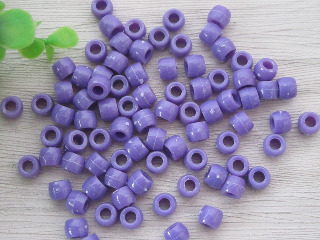 2000 New Plastic Purple Barrel Pony Beads 6x8mm - Click Image to Close
